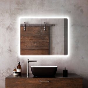 Profila Illuminated Bathroom Mirror 30" x 38" - Black MR1667-500-001 Kalia
