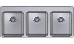 46-3/8" 3 Bowl Drop-In Kitchen Sink - Stainless Steel LBT6407CB-1 Franke