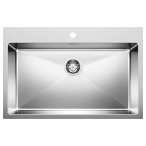 Quatrus R15 Super 1 Bowl Drop-In Kitchen Sink - Stainless 402612 Blanco