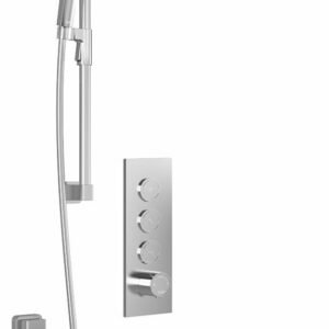 Kareo TB3 Premia Thermostatic Push-Button Shower System with Vertical Ceiling Arm - Chrome BF2101-110-201 Kalia
