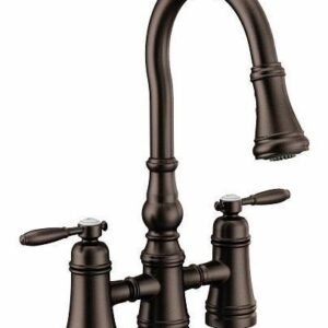Weymouth Bridge Kitchen Faucet with Pulldown Spray - Oil Rubbed Bronze S73204ORB Moen